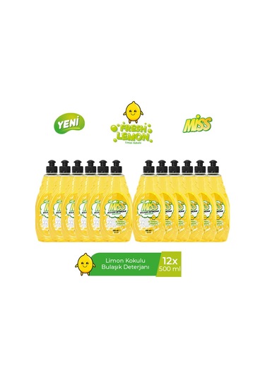 Miss Bulaşık Deterjanı Limon 12 x 500 ML