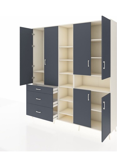Hyperion Dolap 13 Raflı 3 Çekmeceli 6 Kapaklı 220x44x243 Aytaşı-antrasit/antrasit Antrasıt/antrasıt Hyperion Dolap 13 Raflı 3 Çekmeceli 6 Kapaklı 220x44x243 Aytaşı-antrasit/antrasit Antrasıt/antrasıt