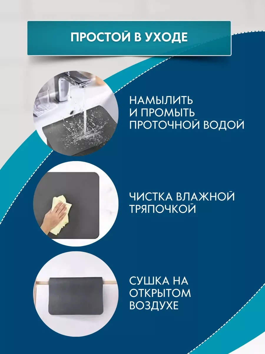 Homehaus Emici Hızlı Kuruyan 50 60 Cm Bulaşık Kurutma Matı 196005097 Gri