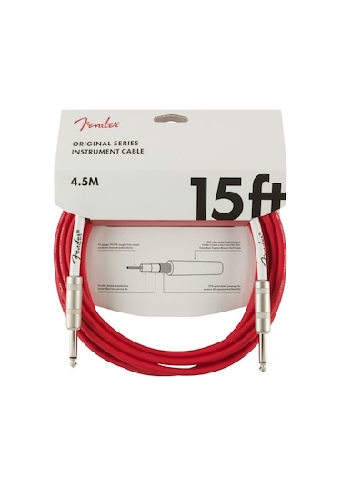 Fender Or Cbl 15 Frd Fiesta Red 4.5 Metre Gitar Kablosu