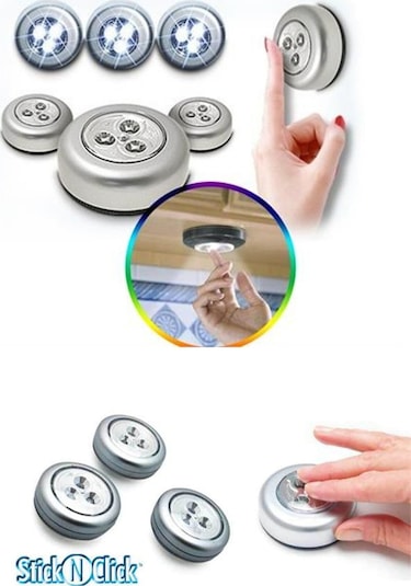 5Li Set Mini Ledışıklı Pilli Lamba Gizli Işık Kablosuz Aydınlatma