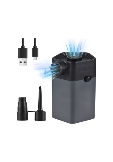 Ranyeek Taşınabilir Şişirme Pompası - 6000pa Basınç, 120l/dk Hava Akışı, 2850rpm Hız, 2 Nozul, Şişirme Ve Söndürme, 2600mah Pil, Kolay Kullanım