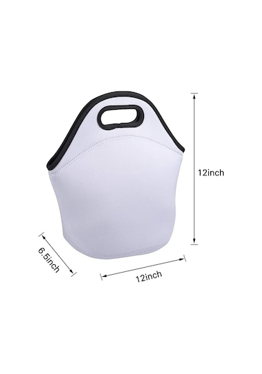 Xurunkeji Süblimasyon Boş Öğle Yemeği Çantası Yeniden Kullanılabilir Yalıtımlı Termal Öğle Yemeği Kutusu Taşıma Çantası Fermuarlı El Çantaları Beyaz