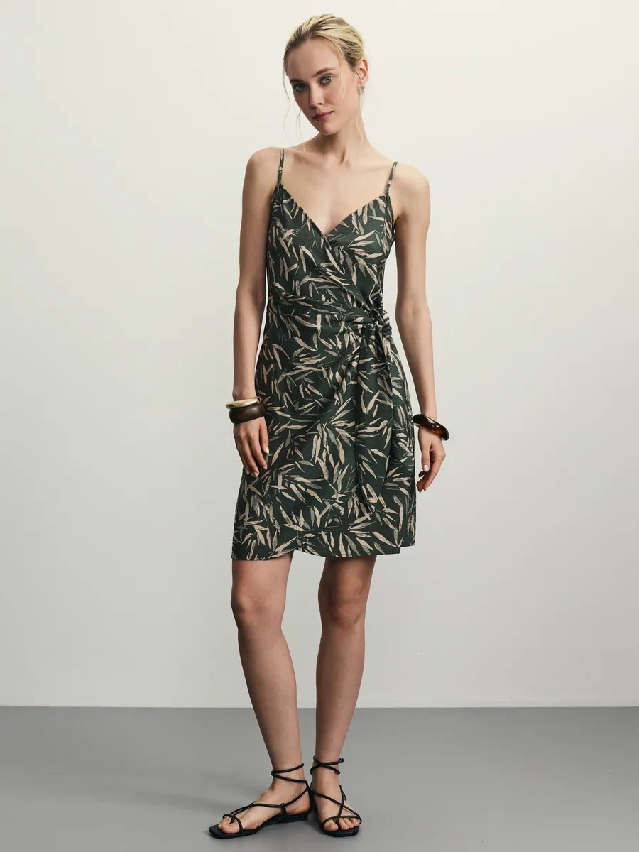 Zarına Yazlık Kısa Priantlı Elbise 379602957 Yeşil