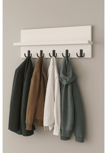 Portmanto Duvar Askılığı Beyaz Beyaz