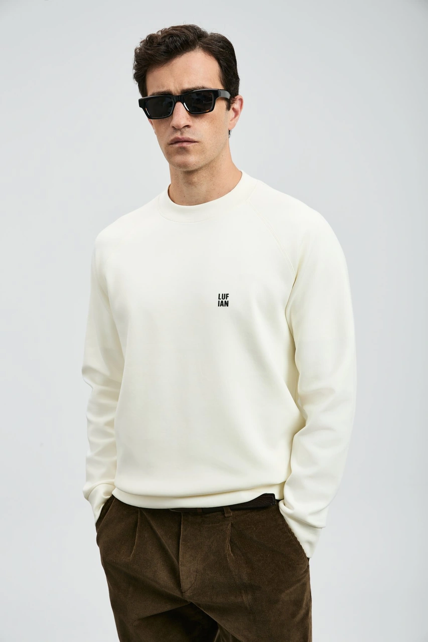 Lufian Erkek Grant Sweatshirt 112030179 Kırık Beyaz Kırık Beyaz