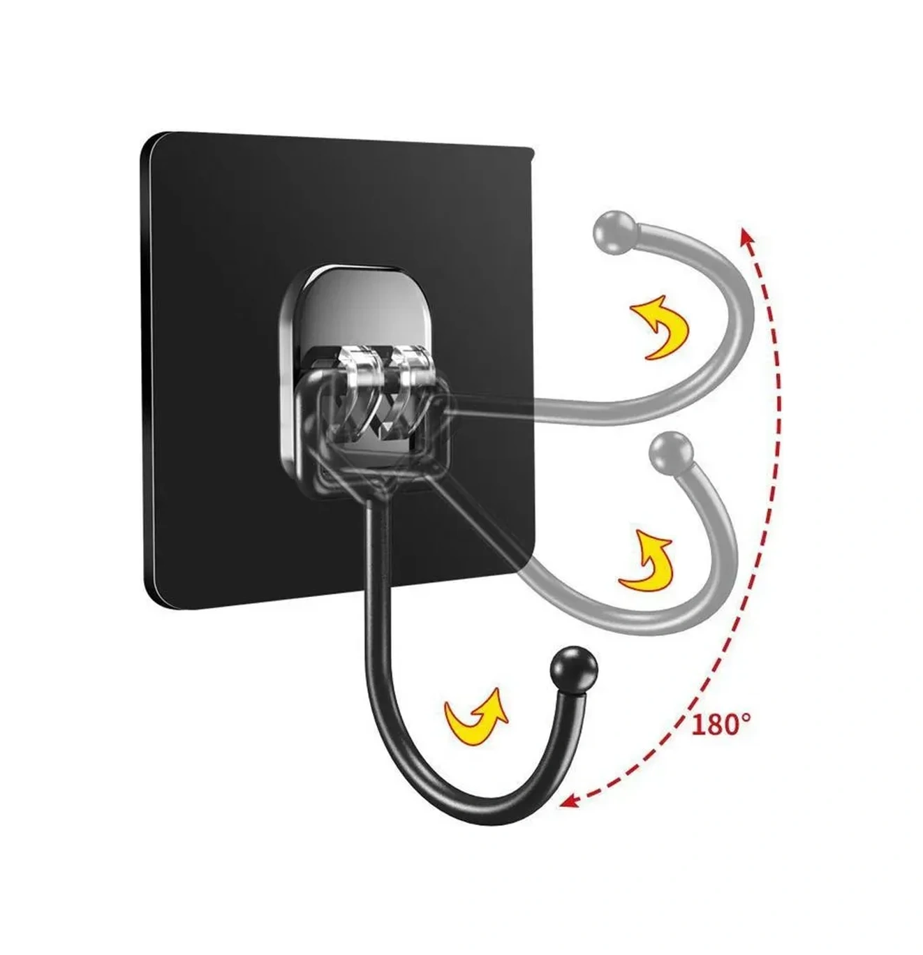 Kosona Banyo Mutfak Sıcak Tutucu, Siyah 10 Adet, 6.7x6.7 Cm, Delme Yok, Su Geçirmez, Pvc + Metal, 24 Saat Kurulum