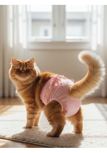 Rosie Pink Kedi İç Çamaşırı Regl Külot Don