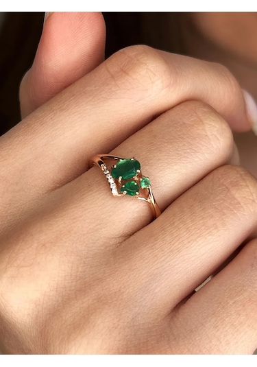 Serebranyj Dom 925 Ayar Gümüş Doğal Akik Yüzük 192446718 Altın