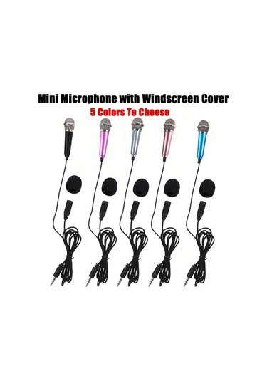 Sunshine011 Rose Gold Mini Mikrofon, 3.5mm Jaklı, Şarkı Söyleme, Kayıt, Oyun, Görüntülü Görüşme İçin Taşınabilir