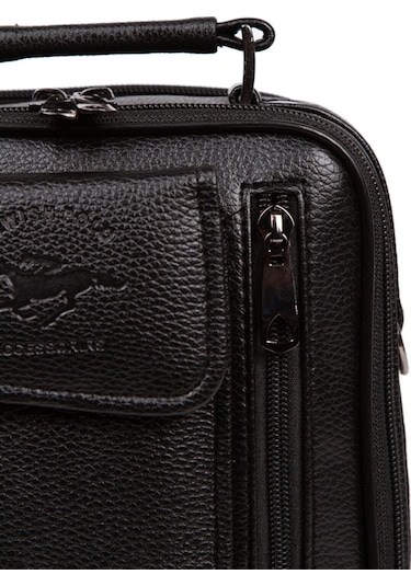 Tuldar Erkek Mekanizmalı Cüzdan Ve Deri Çelik Kasalı Kapaklı Omuz Ve El Çantası 17x22cm Tul513 - Siyah - Gri