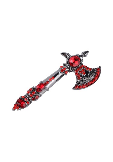 Lemestar Klasik Elmaslı Bıçak Desenli Broş - Dayanıklı Alyuminyum Malzeme, Gündelik Ve Özel Etkinlikler İçin Dekoratif Takı Kırmızı
