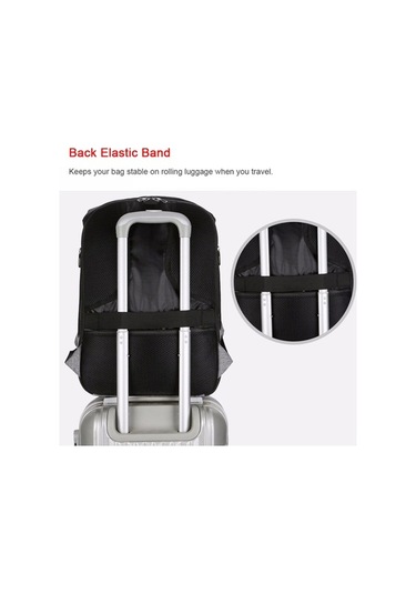 Createtech Seyahat Sırt Çantası Anti Hırsızlık, Laptop Bölmeli, Şarj Çoklu Çanta Koyu Kırmızı