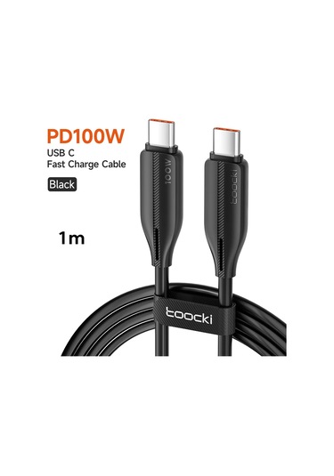 Toocki Toocki Usb C Kablo 100w Pd Hızlı Şarj Kablosu Macbook Samsung Uyumlu Huawei Xiaomi Realme İçinaçık 1 Metre