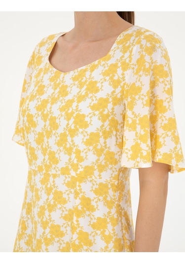 Pierre Cardin Kadın Sarı Elbise Dokuma 50283663-vr044 Sarı