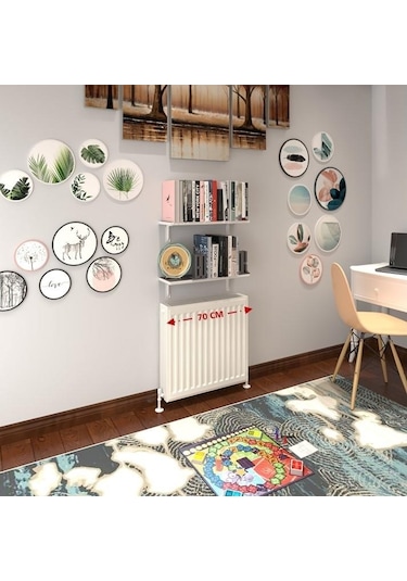 Kenzlife Petek Üstü Raf Dresuar Golden Boy Gri 070 24 İkili Kitaplık Duvar Rafı 070 Cm Uzunluk Gri