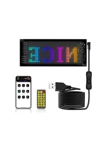 Opulentliving Esnek Bluetooth Led Araç Reklam Ekranı - Ip65 Su Geçirmez, Rgb, Özel Tasarım, 16x32/64/96 Diğer