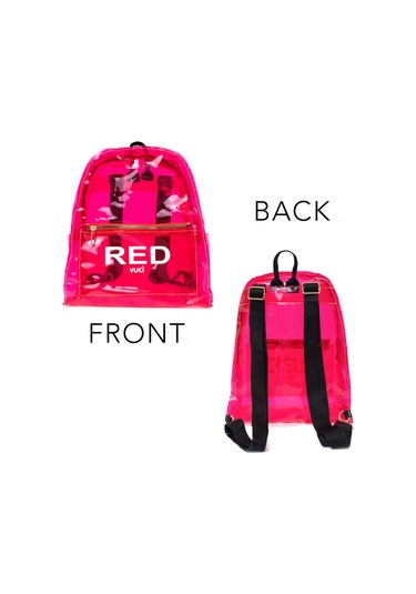 Renkli Şeffaf Sırt Çantası Kırmızı