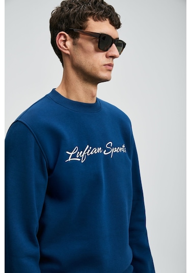 Lufian Erkek Loved Sweatshirt 112030170 Saks Saks Mavi