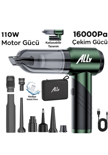 16000pa Güçlü Portatif 3 Kademeli Tasinabilir Vakumlu Kablosuz.