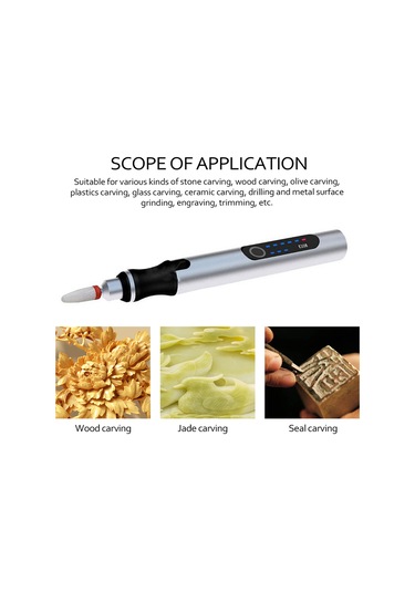 Moveevo Çok Yönlü Oyma Ve Parlatma Kalemi, 3 Hız Ayarlı, Şarj Edilebilir, Led Ekranlı, Metal Ve Ahşap İşleme İçin İdeal