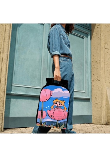 Trendooze Uygun, Siyah Siyah Siyah Sırt Seyahat, Sailor Organizasyon Moon Kawaii Karikatür, İş İnç İle, İçin, Genç, Dizüstü Çoklu Cf93 Çantası, Çalışması Bölmeleri Bilgisayara 15.6 Hn Siyah