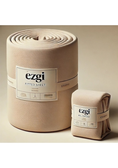 Tek Kişilik 120 X200 Bej Ranforce Lastikli Çarşaf Ve Yastık Kılıfı Bej