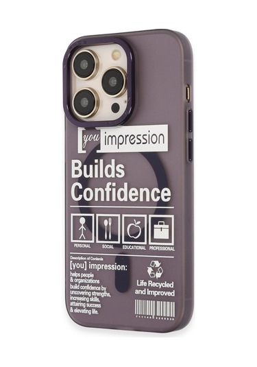 Apple, Uyumlu iPhone 14 Pro Kılıf Apollo Magneticsafe Desenli Kapak - Apollo Mor - 6