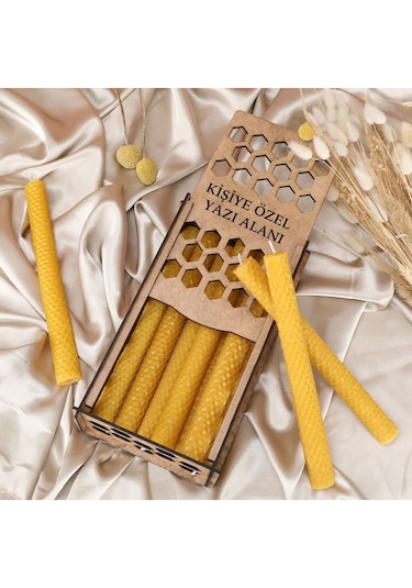 Doğal Bal Mumu Seti 10 Lu 21cm X 2 Cm Sarma Balmumu