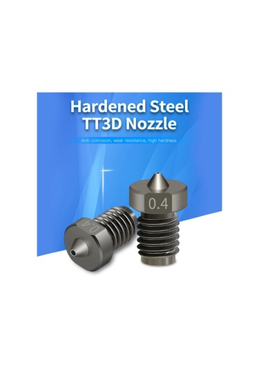 Xiyyadms Tt3d 0.2mm Sert Çelik Nozzle - 1.75mm Filament İçin Uygun 3d Yazıcı Aksesuarı Tekli Paket Gri