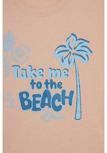 Defacto Kız Çocuk Relax Fit Bisiklet Yaka Baskılı Kısa Kollu Tişört E0389a825smpn287 Pembe