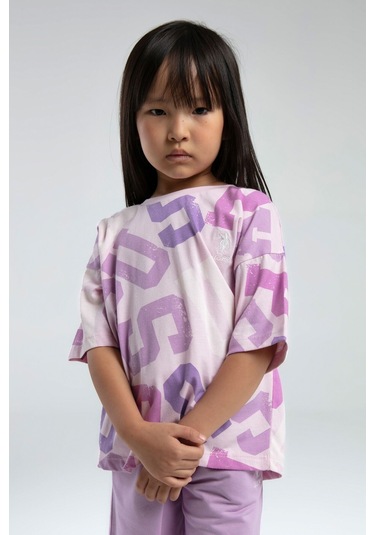 U.s. Polo Assn. Kız Çocuk Pembe Bermuda Takım Us2085 Pembe