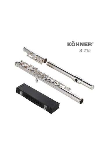 Köhner S-215 Gümüş Yan Flüt Seti-Kutulu Ful Set