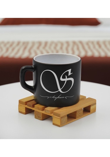 Bk Gift Kişiye Özel İsimli Siyah Renkli Middle Çay & Kahve Fincanı-5, Arkadaşa Hediye, Sevgiliye Hediye, Doğum Günü Hediyesi Kobitmeyencom32545 Bk Gif