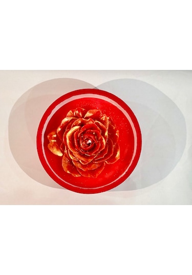 First Rose-el Yapımı Romantik Mum Kırmızı