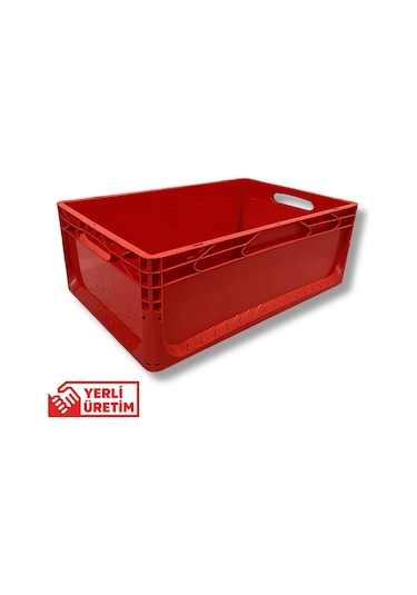 Alpbx 1.kalite Kırmızı Plastik Kasa 60x40x22 Cm - Kutu 44 Litre Kırmızı
