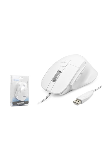 Büro Ev Ofis Bilgisayarı İçin Beyaz 3600dpı 7d Stil Kablolu Mouse -