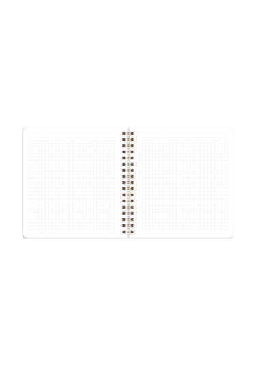 15x16 Spiralli Karton Kapak 2'li Kareli Not Defter Seti - Karo Çok Renkli