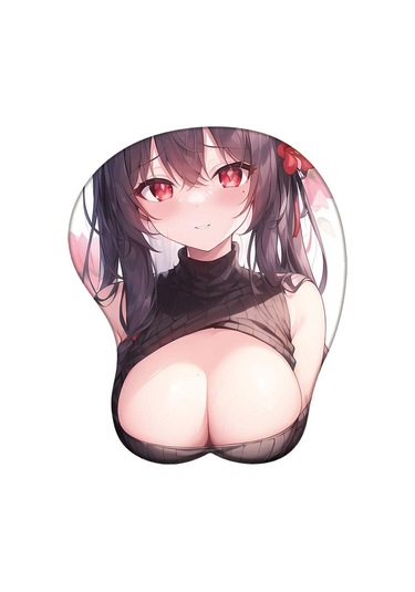 Genshin Darbe 3d Silikon Mousepad Raiden Shogun Yae Miko Kokomi Bilek Desteği Mouse Pad Anime Oyunu Seksi Bilek Dinlenme Fare Mat Pembe & Siyah