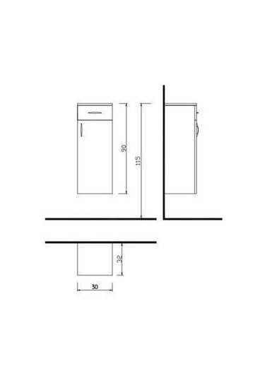 Denko Akyazı 55 Cm Mdf Beyaz Banyo Dolabı Takımı + Boy Dolabı Beyaz