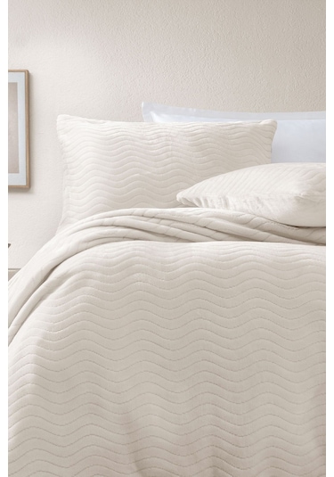 Yataş Dazel Çift Kişilik Battaniye Yatak Örtüsü Seti 240x225 CM - Ekru