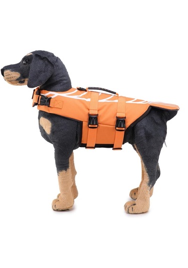 Homyl Köpek Can Yeleği Yüzme Pet Mayo Kostüm Turuncu-m