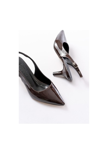 St-1152 Bebe Mavi Rugan Günlük 7 Cm Topuklu Kadın Ayakkabı