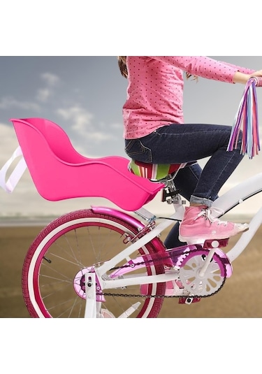 Trendooze Çocuk Bisiklet Bebek Koltuğu - Gül Kırmızısı, Doldurulabilir Kırmızı
