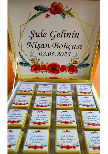 Karton Kutuda İsme Özel Çikolata-48li