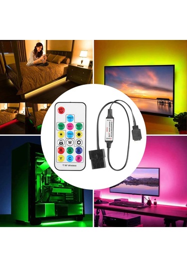 5v Rf Kablosuz Uzaktan Kumanda Akülü 2.4g Rgb Led Kontrol 17 Tuşları White 1 To 3