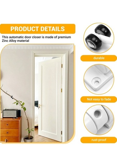 Ulzyvf Yaylı Tipi Otomatik Kapı Kapı Kapatıcı Hizmet Beyaz Ayarlanabilir Ağır Qu