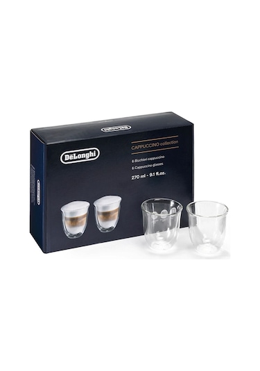 Delonghi Dlsc301 - 6'lı Çift Cidarlı Cappuccino Bardağı Beyaz
