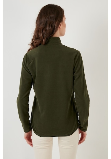 Lela Slim Fit Yumuşak Dokulu Anti-Pilling Tüylenme Yapmayan Yarım Fermuarlı Bayan Polar 5907000 Haki Lela Slim Fit Yumuşak Dokulu Anti-Pilling Tüylenme Yapmayan Yarım Fermuarlı Bayan Polar 5907000 Haki