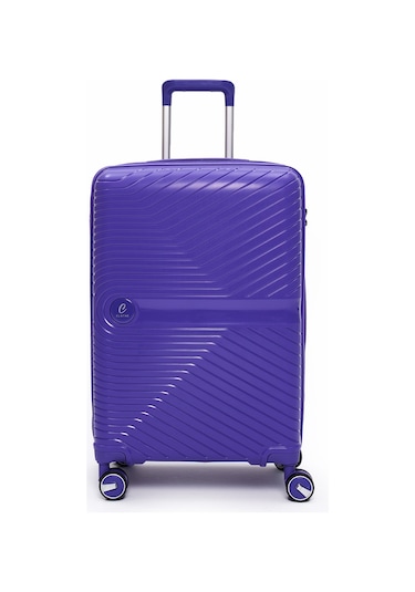 Elatae Exclusive Pro Polipropilen Kırılmaz 3'lü Valiz Seti Büyük - Orta Boy Ve Makyaj Çantası Mor 5239 Mor